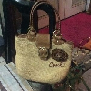 Original hand Crafted Straw Coach Bag/Purse
